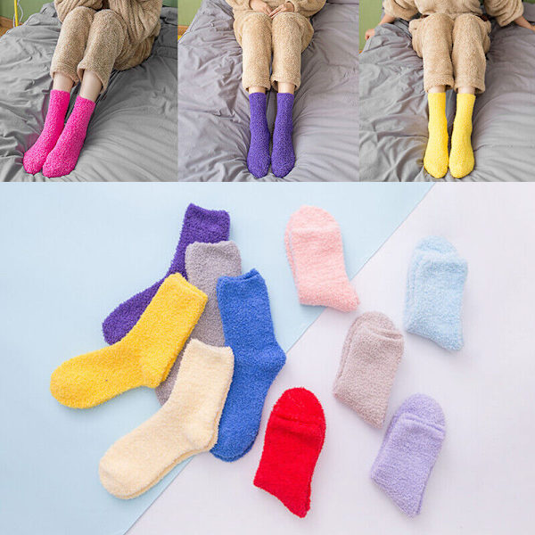 1Pair Warm Thick Socks Womens Lady Sock Plush Fluffy Cozy Winter Fuzzy Bed Floor