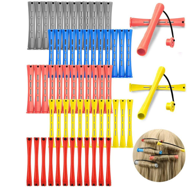 30 Pieces Hair Perm Rods Short Cold Wave Rods Plastic Perming Rods Hair Curling Rollers Curlers with Steel Pintail Comb