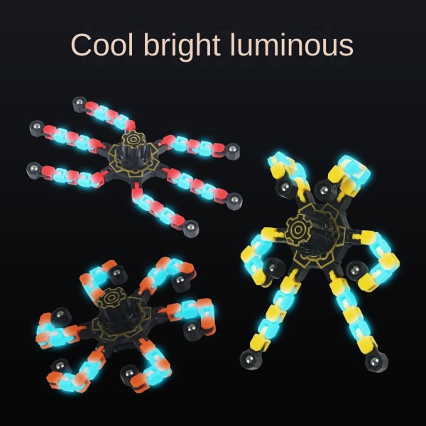 Luminous Decompression Deformation Mechanical Gyro Children's Finger Spiral Toy
