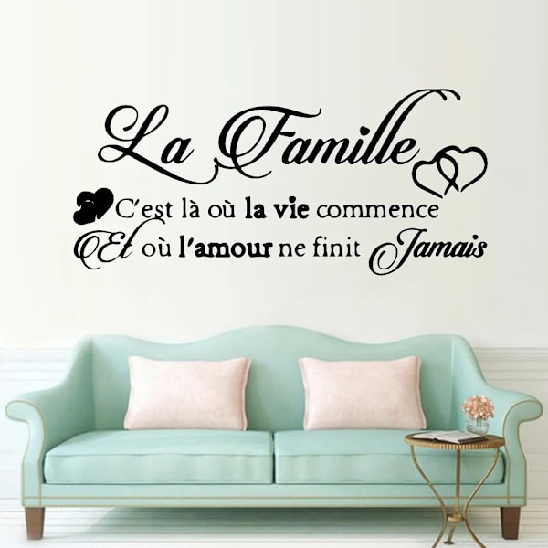 Fashion French Text phrase Vinyl Wall Sticker Wallpaper Decorative For Bedroom decor francais muraux house decoration