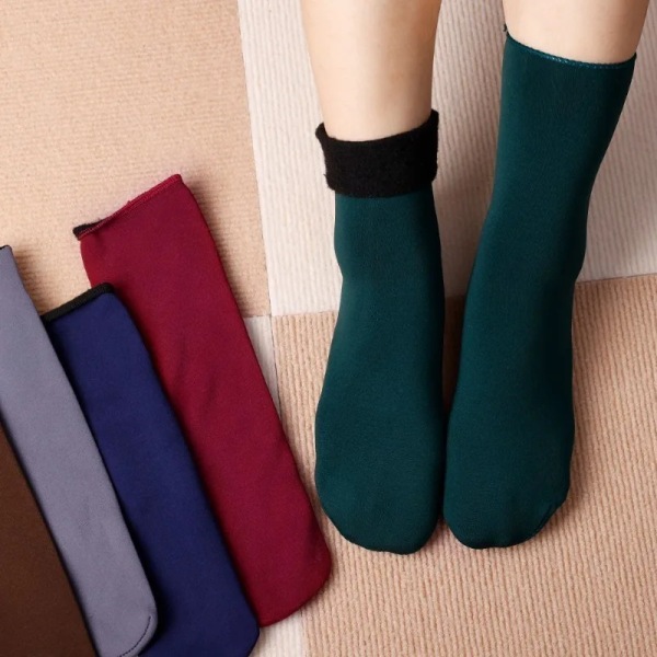 Women Winter Thicken Warm Socks Solid Color Nylon Thermal Snow Boots Floor sleeping Socks for Men Soft Velvet Wool Cashmere Sock