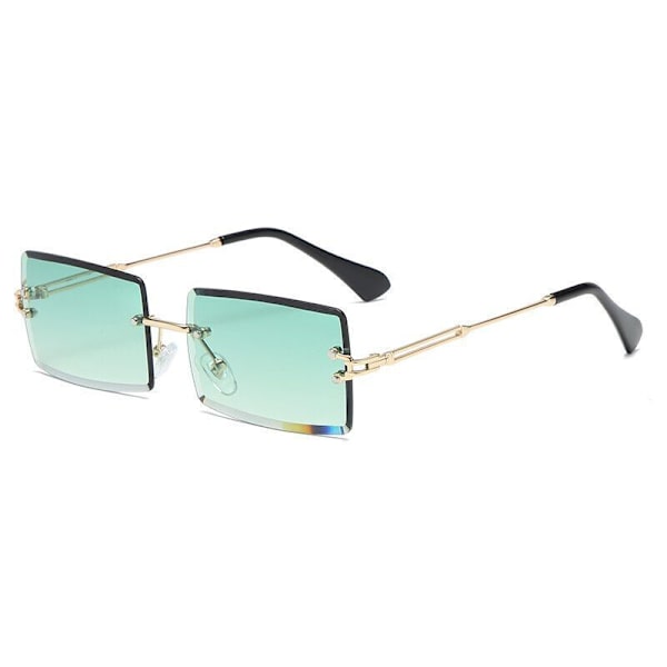 Retro Rimless Rectangle Women Sunglasses Alloy Frame UV400 Gradient Sun Glasses