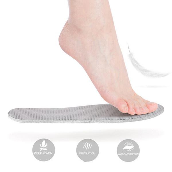 1Pair Aluminum Foil Insoles Winter Warm Summer Cool Wool Shoe Pads Insert ^/t