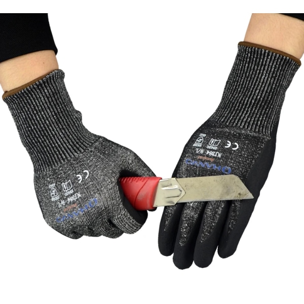 Cut Resistant Work Glove Butcher HPPE Stain Steel Micro Foam Nitrile Maxi High Flex ANSI A4 Anti Cut Proof Safety Glass Handling