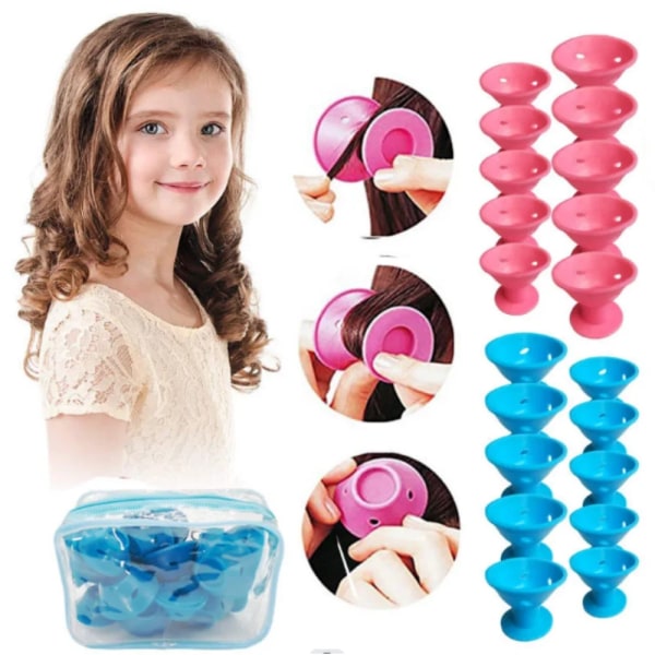 10Pcs Soft Rubber Silicone Heatless Hair Curler Twist Hair Rollers Clips No Heat Hair Curls DIY Hair Styling Tools Hair Rollers