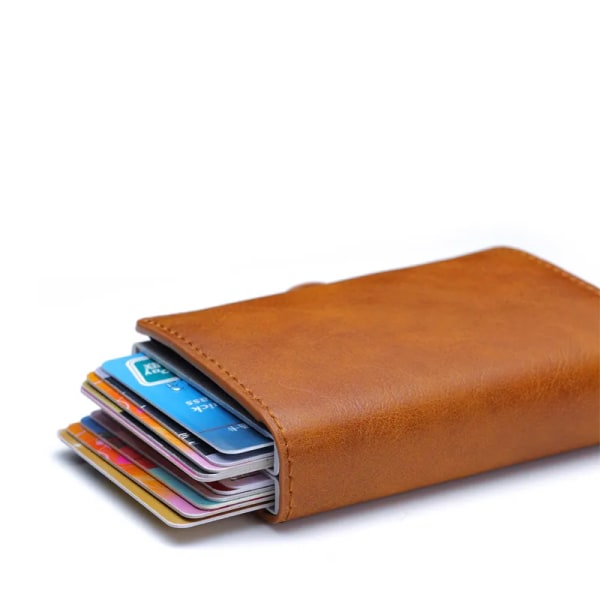 Carbon Fiber Credit Card Holder Mens Double Anti Rfid Bank Cardholder Case Wallet Metal Business Bank Minimalist Wallet Gift