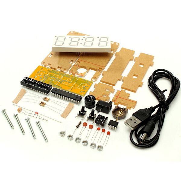 Green LED Electronic Clock Microcontrolle
