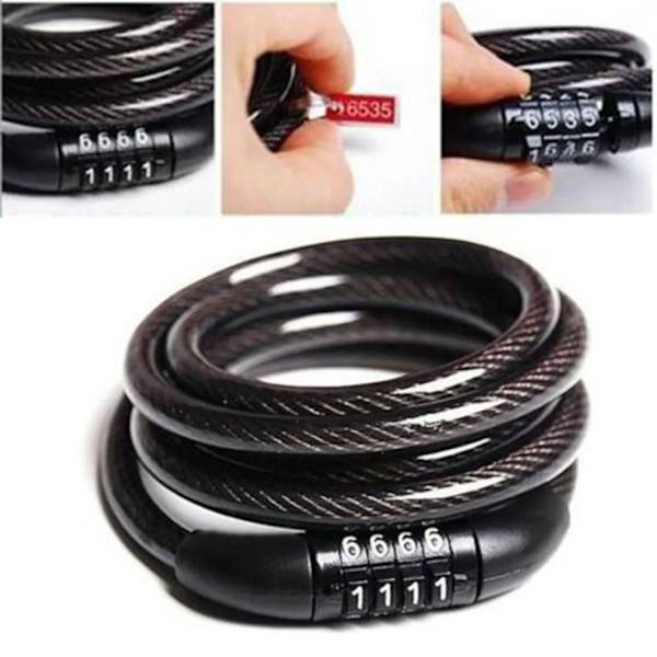 4 Digit Bike Anti Theft Lock Chain Foldable Mini Cycle Folding Lock Bicycle Security Lock for Motorcycle Bicycle Steel Wire Lock