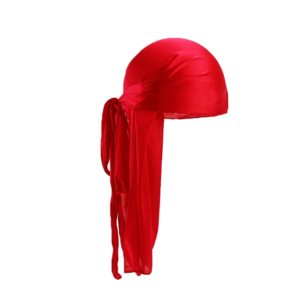 New Unisex Long Silk Satin Breathable Turban Hat Wigs Doo Durag Biker Headwrap Chemo Cap Pirate Hat Men Hair Accessories