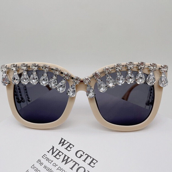 Womens Sunglasses Bling Tassels Rhinestone Personalized UV400 For Party Prom I