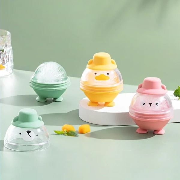 Ice hockey ice cube mold Ice box household round ball small frozen ice block with lid magic food grade silicone ice grid