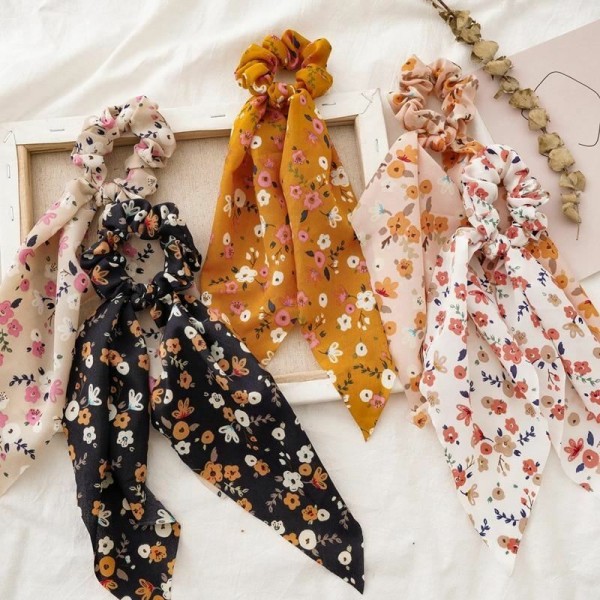 Get a Wispy Floral Look with our Fashion Chiffon Hair Scrunchies