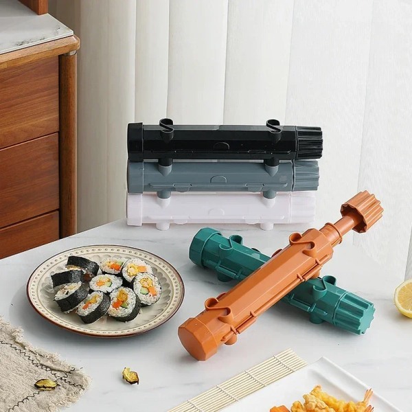 Striped Sushi Mold DIY Quick Sushi Making Tool Set Vegetable Meat Rolling Home Kitchen Sushi Rocket Launcher Kitchen Accessories