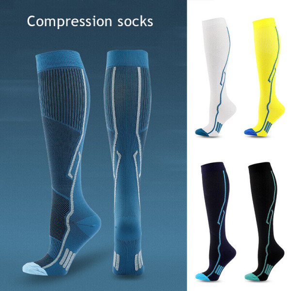 Men Compression Socks Outdoor Cycling Skating Sports Stretch Comfort Long Socks,