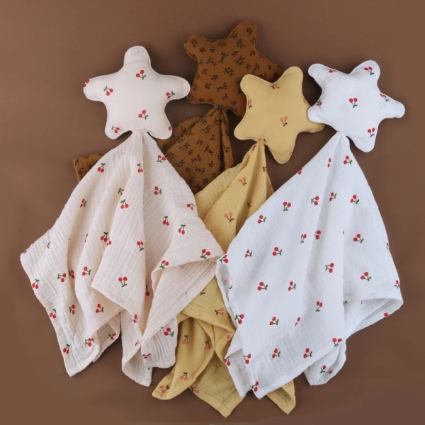 New Born Soothe Appease Towel 100% Organic Cotton Moon Star Toy Ins Baby Comforter Lovely Muslin Security Blanket