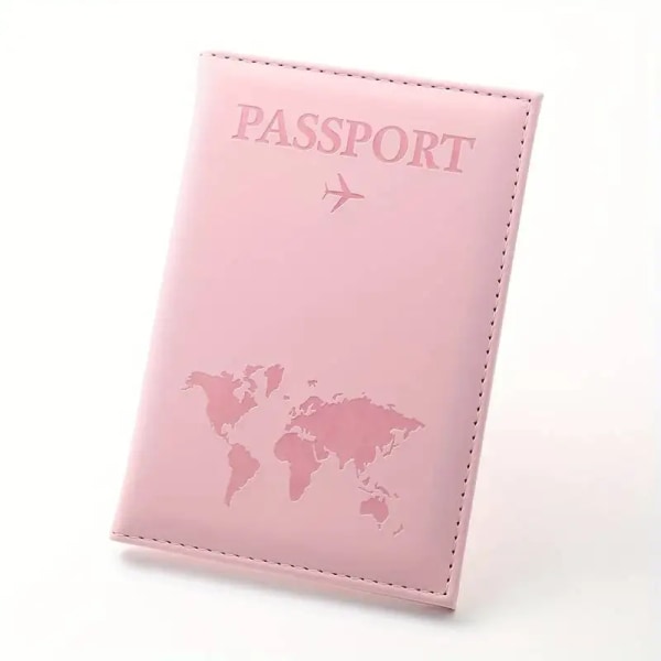 Travel Document Bag Passport Protective Case Simple Couple Protective Holder PU Airplane Map Travel Passport Cover