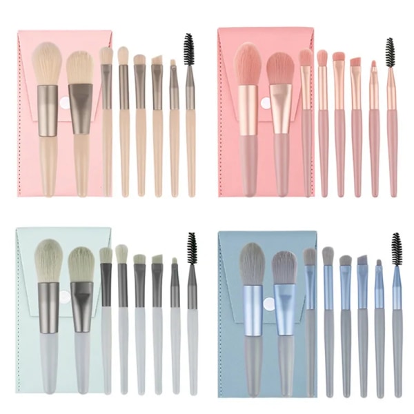 8Pcs Portable Makeup Brushes Set Women Cosmetic Eye Shadow Blush Powder Shadow Foundation Blush Blending Concealer Make Up Tools