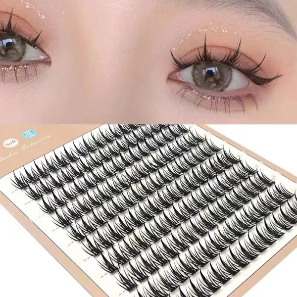 New Lashes Clusters DIY Individual Clusters Lash Extension Natural Lashes Soft Ribbon Segmented False Bundles Eyelashes Hotting