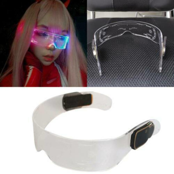 Luminous LED Sunglasses Futuristic Cyber Punk RGB Neon Glow Decorative Glasses