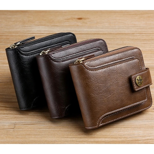 Vintage Small Men's Wallet Pu Leather Short Purse Men Hasp Zipper Clutch Solid Porte Feuille Hommes Porte Monnaie Homme