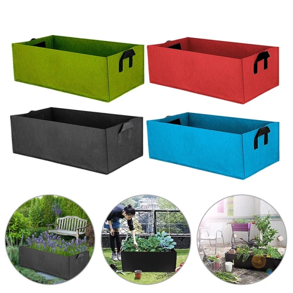 Rectangle Felt Grow Pots Growing Pots Fabric Planting Bags Flower Planter Bags Outdoor Garden Vegetable Planting Container