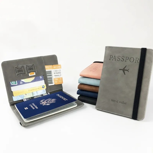 Cross-border hot spot RFID passport bag travel wallet  multi-function can put SIM card ID bag leather case passport holder
