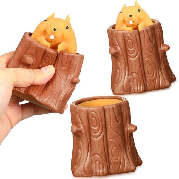 Relief Toy Squeeze Squirrel Toys Decompression Fidget Toy Pen Tree Stumps Stress