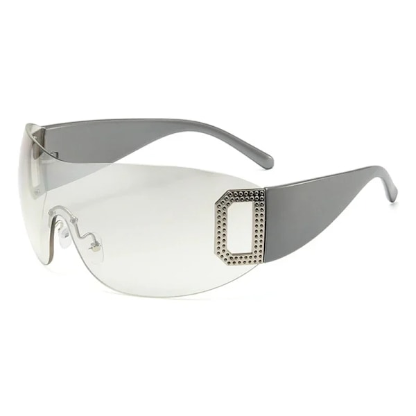 Oversized Rimless Sunglasses Women 2023 New Fashion One-Piece Shield Sun Glasses For Female Streetwear Y2k Sunglass Ladies UV400