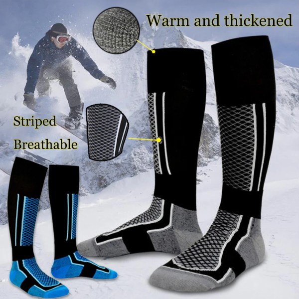 Winter Ski Socks Wool Thermal Sports Socks Unisex Men Women's Warm Stockings Reduced Pressure Snowboarding Socks Striped Shaped