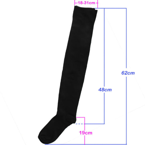 Solid Girls Ladies Long Cotton Stockings Women Thigh High Over The Knee Sock ~dy
