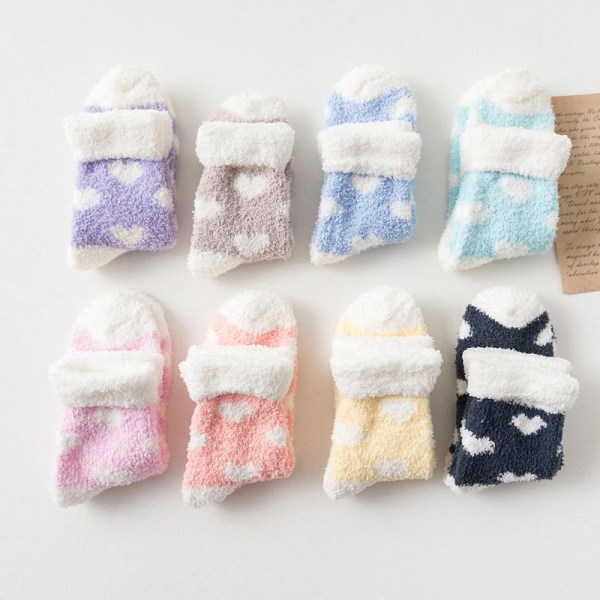 Candy Warm Lady Heart Cute Winter Kawaii Thick Casual Women Socks Fuzzy Fluffy Terry Warm Socks Short Cute Cotton Socks Female