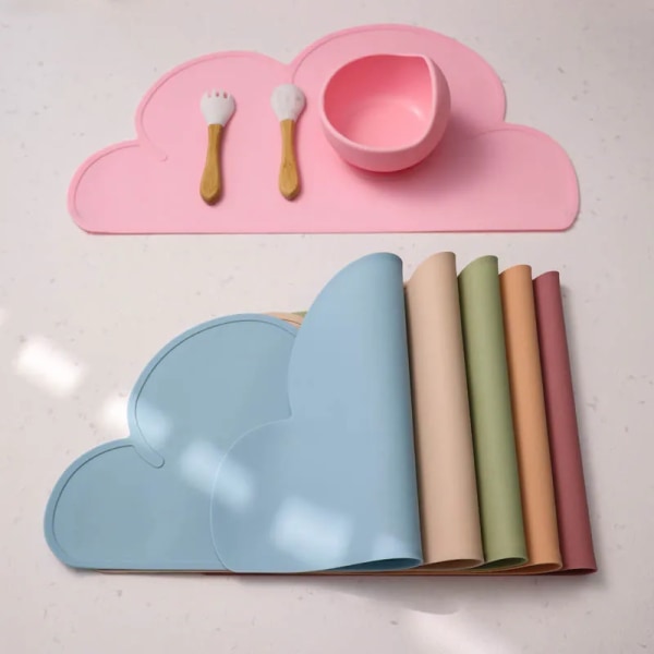 Silicone Baby Placemats Clouds Shape Multicolor Food Grade Silicone Table Placemats Waterproof BAP free 1Pc Baby Product