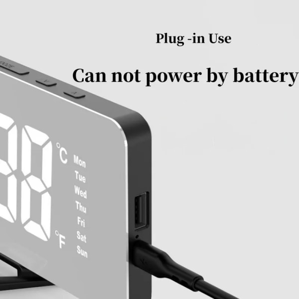 Mirror Digital Alarm Clock Auto Dimming Night Mode Table Clock Touch Snooze USB Output Charge Dual Alarm Electronic LED Clocks