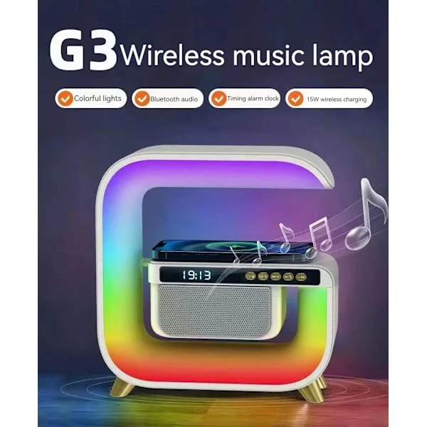 Fast Wireless Charger Digital Alarm Clock Bluetooth Speaker Multifunction Mobile Phone Charging Station for 11 12 Pro Max15W