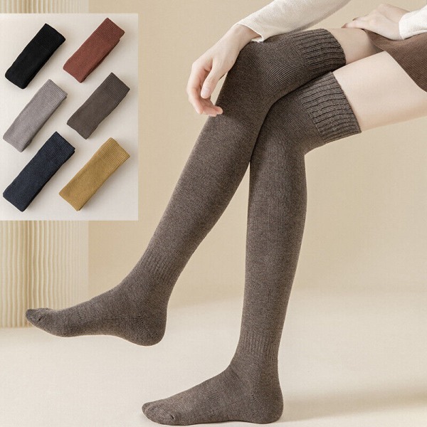 5 Pairs of Women's Winter Cotton Solid Color Casual Warm Wicking Stockings