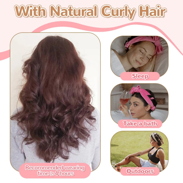 Lazy Hair Curler Heatless Curling Rod Headband Wave Formers Sleeping Soft Curl Bar No Heat Curls Long Short Hair Styling Tools