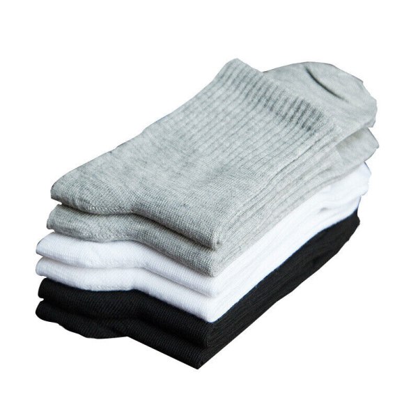 5 Pairs Men's Winter Antibacterial Cotton Solid Color Chunky Athletic Socks