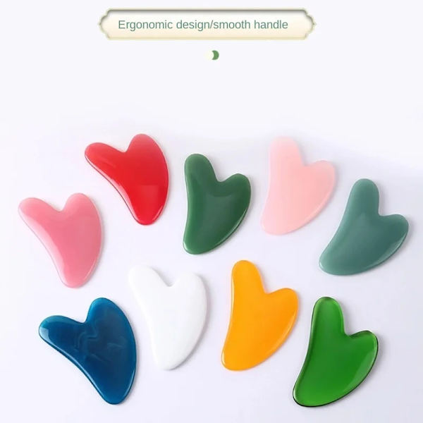 1pc Heart Shape SPA Massage Beeswax Gua Sha Scraping Massage Scraper Face Massager Acupuncture Guasha Board Massager for Face