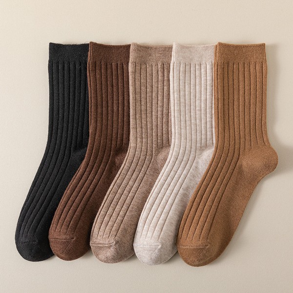 Fashionable And Minimalist Stockings Solid Colors New Couple Style Warm Indoor