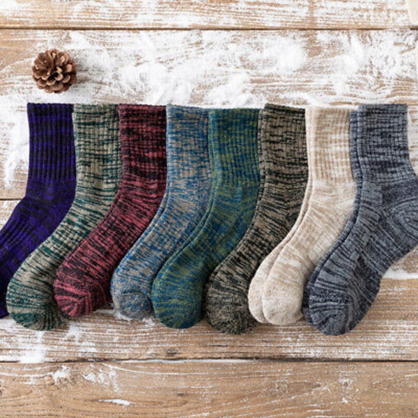 5 Pairs Mens Cotton Socks Lot Thickened Pile Loop Outdoors Sports Large Socks