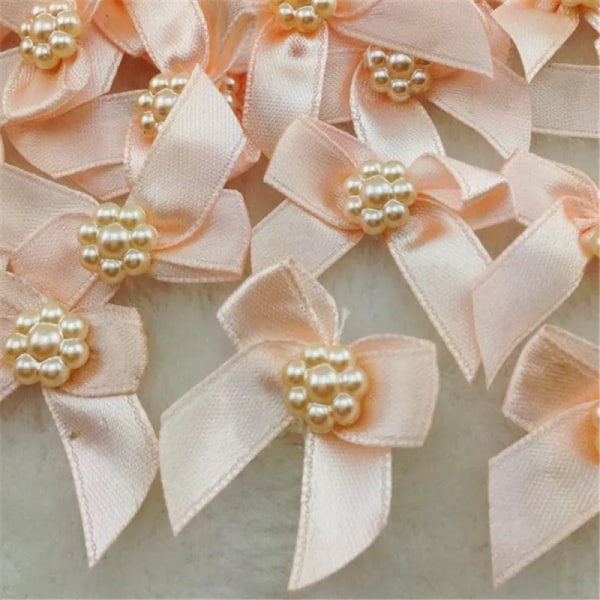 50pcs Mini Satin Ribbon Flowers Bows Gift Craft Wedding Decoration A262