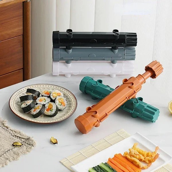 Striped Sushi Mold Sushi Rocket Launcher Mold Sushis Making Machine Kitchen Supplies Vegetable Meat Roll Sushi Making Tool Set