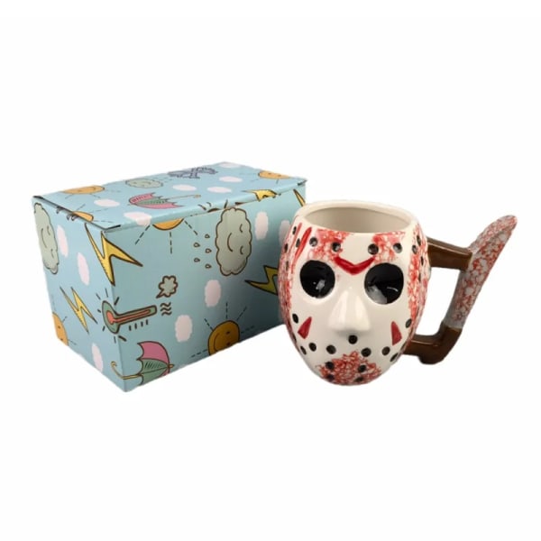 Halloween Horror Mask Cup Dance Men's Ghost Demon 100 Cut Men's Ceramic Mug Creative Mask Mug Personal Gift