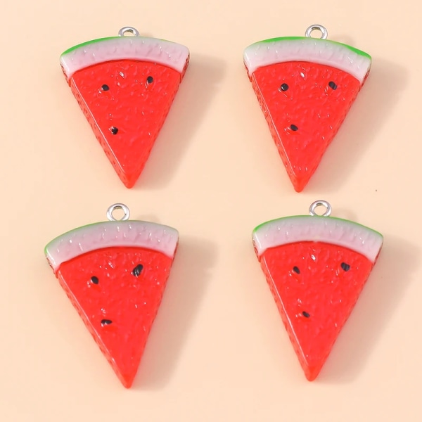 10pcs 31x22mm Fruit Pendant Resin Watermelon Charms for Dangle Earring Keychain Necklace DIY Jewlery Making Findings