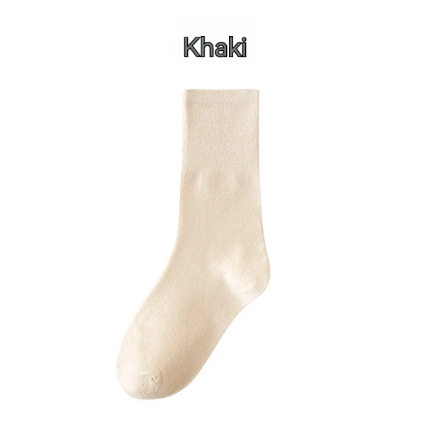Women's cotton midtube winter casual all-in-one comfort solid color trend day long tube pile socks and socks