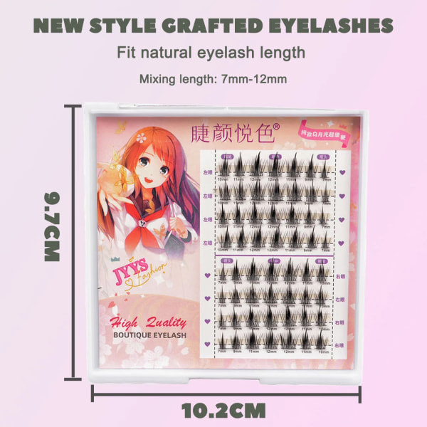 False Eyelashes Individual Lash Clusters Manga Fluffy Soft Natural Anime Lashes Extension Supplies Beauty Makeup Product Kit
