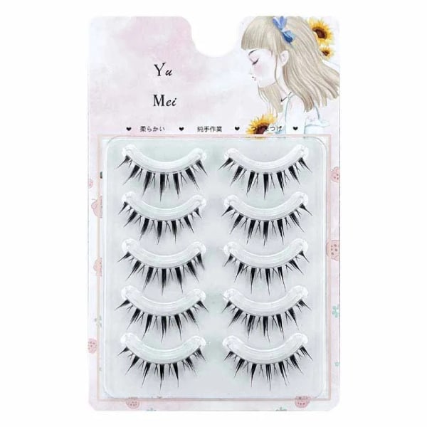 5 Pairs False Eyelashes Women Natural Japanese Serious Makeup Short Thin Eye Lash Extension Cosplay False Eye Lashes