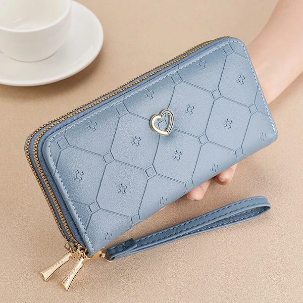 2023 New Wallet Women's Long Double Layer Zipper Wallet Japanese and Korean Fashion High Capacity Handbag