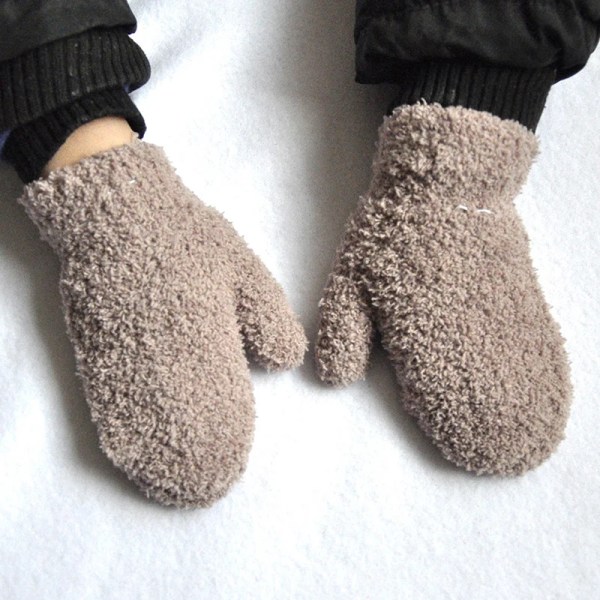Colorful Warm Plush Thick Warm Baby Gloves Winter Plus Velvet Mittens Children Coral Fleece Full Finger Gloves For Kids Gloves