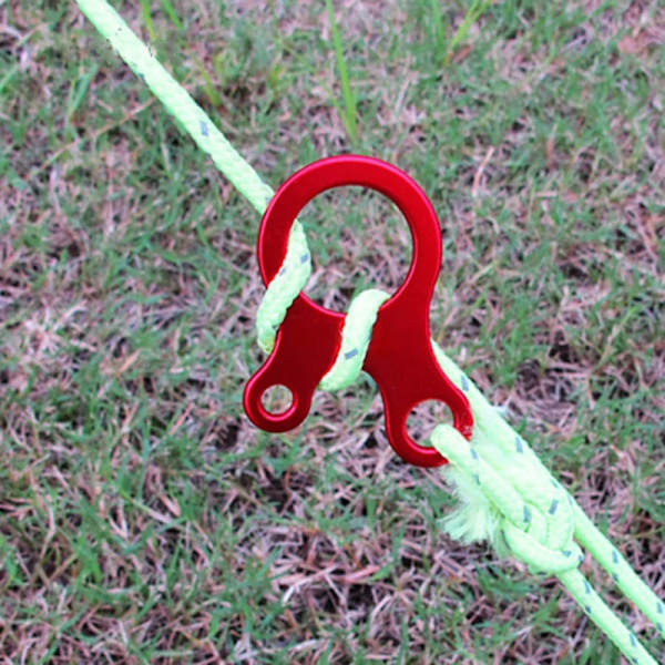 5/10pcs Outdoor Camping Tent Wind Rope Buckle 3 Hole Aluminium Alloy Rope Tensioner Tent Cord Rope Fastener Tightening Hook